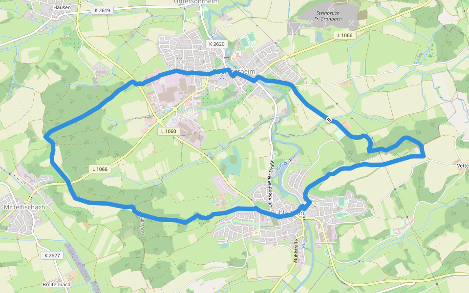 Bühlertann - RW WG walking route map in Obersontheim