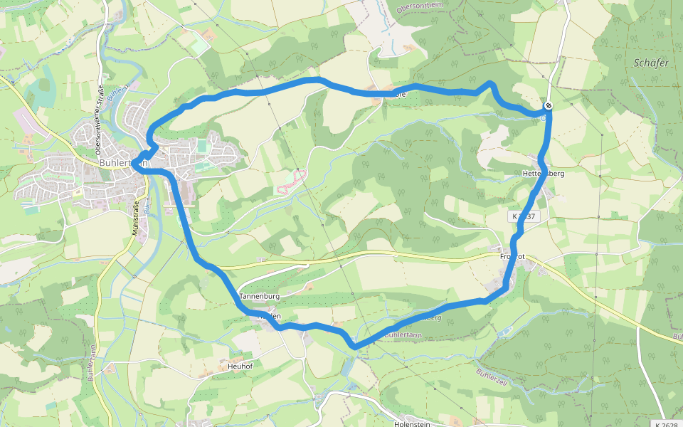 Bühlertann - RW 5 walking route map in Bühlertann
