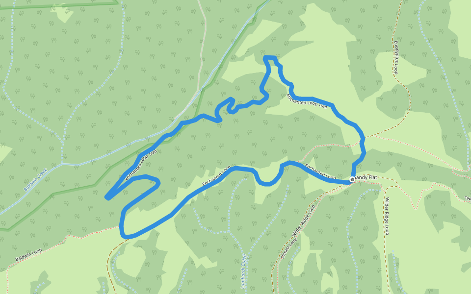 Enchanted Loop walking route map in Santa Cruz