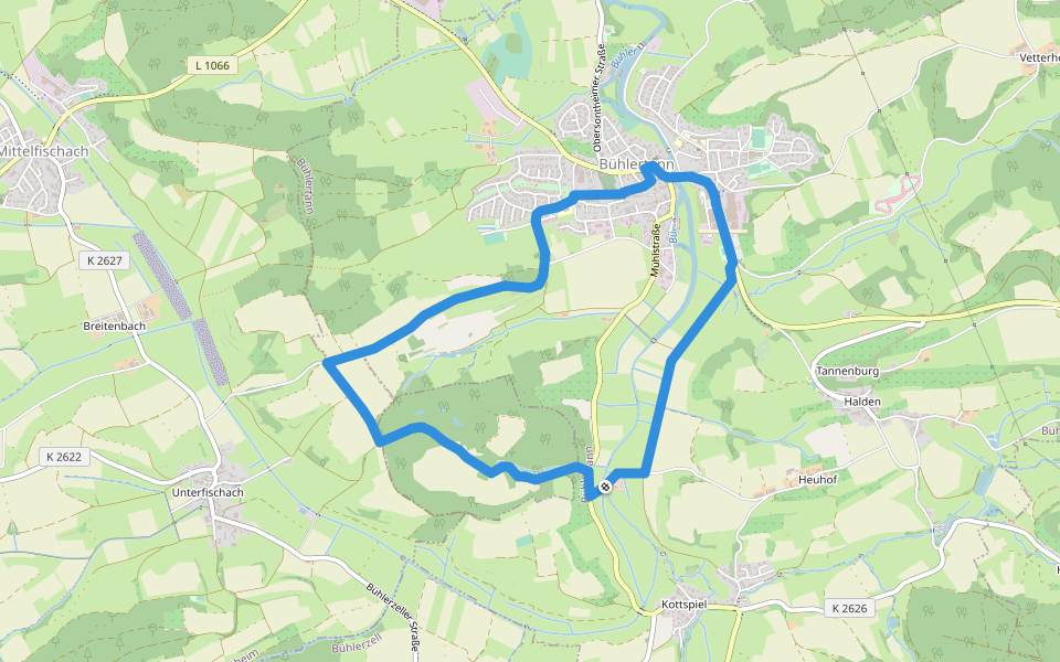 Bühlertann - RW 3 walking route map in Bühlertann