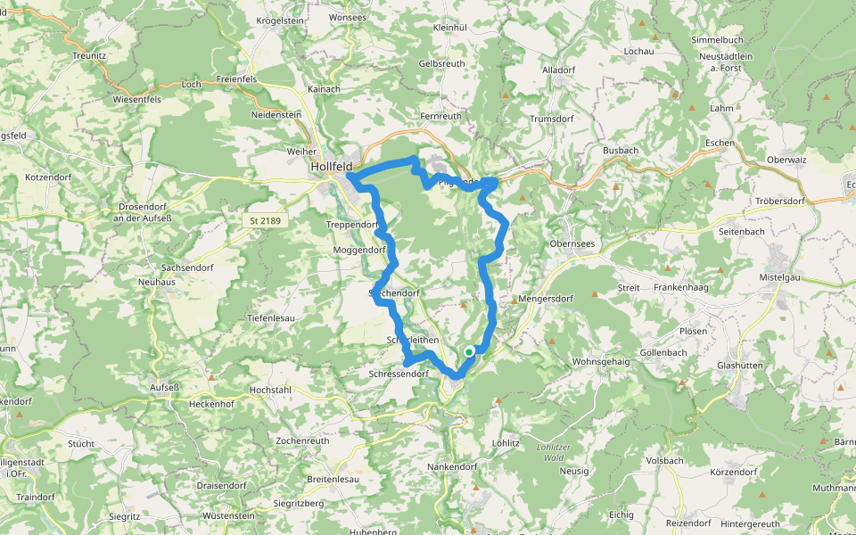 Plankenfels Grün-Punkt-Rundweg walking route map in Plankenfels