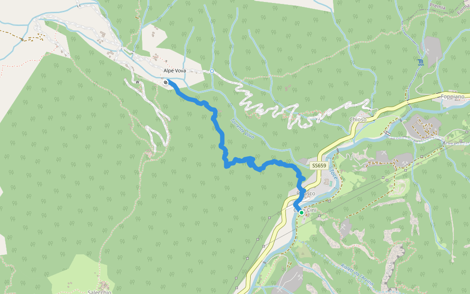 G23 - Rivasco - Alpi di Vova walking route map in Rivasco