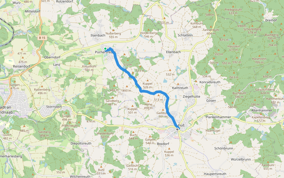 Püchersreuth - Floß walking route map in Püchersreuth