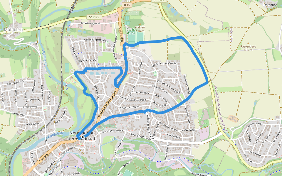 Rundwanderweg 3 - Rastenhof walking route map in Neustadt an der Waldnaab