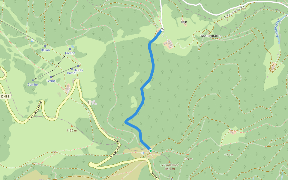 La Glashütte - Firstacker  Triangle rouge walking route map in Goldbach-Altenbach
