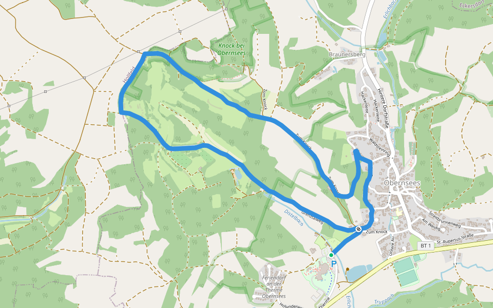 Obernsees Rundwanderweg "Grenztalweg" walking route map in Mistelgau