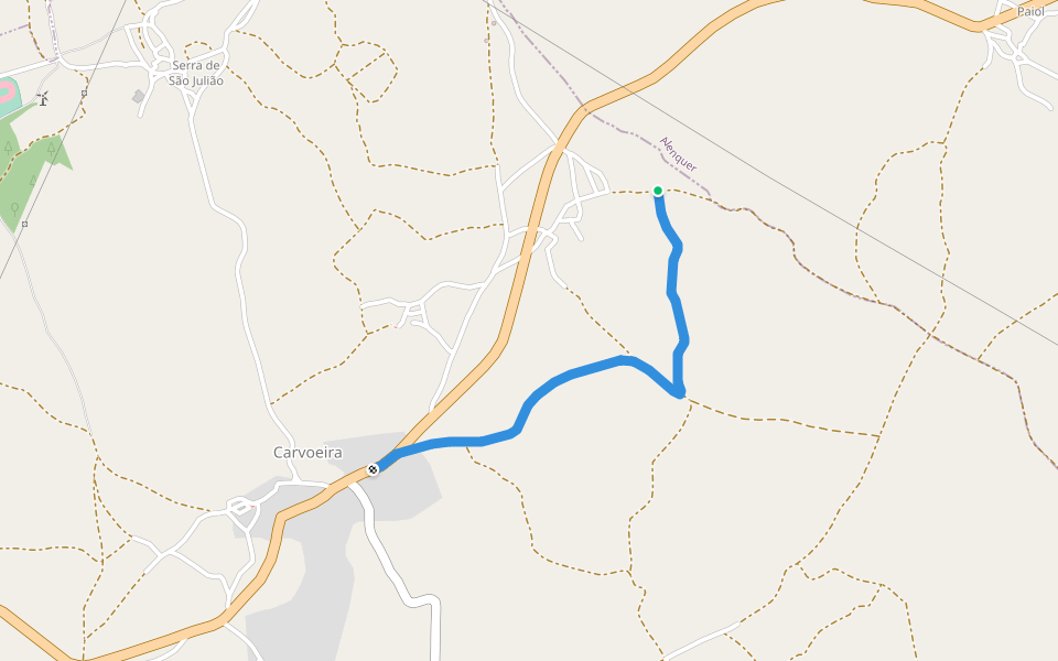 Rota da Luz - Variante walking route map in Carvoeira