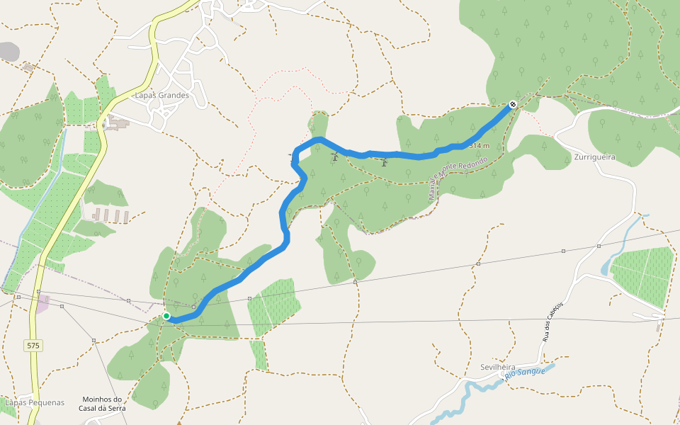 Rota das Lapas 3.2 walking route map in Matacães
