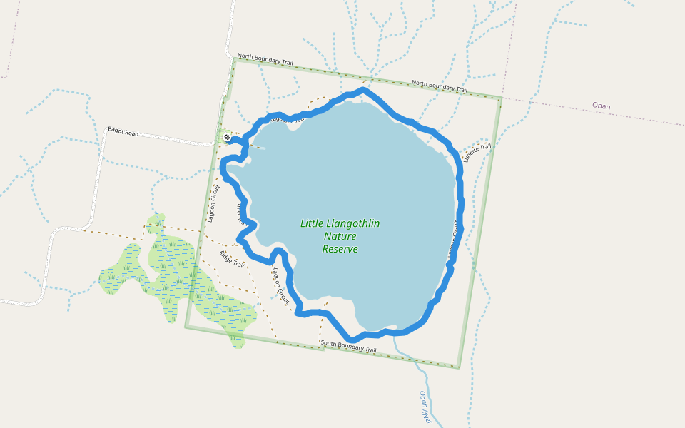 Lagoon Circuit walking route map in Tubbamurra