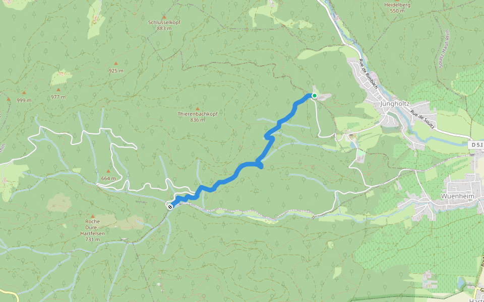 Sainte Anne - Croix Zimmermann Disque jaune walking route map in Jungholtz