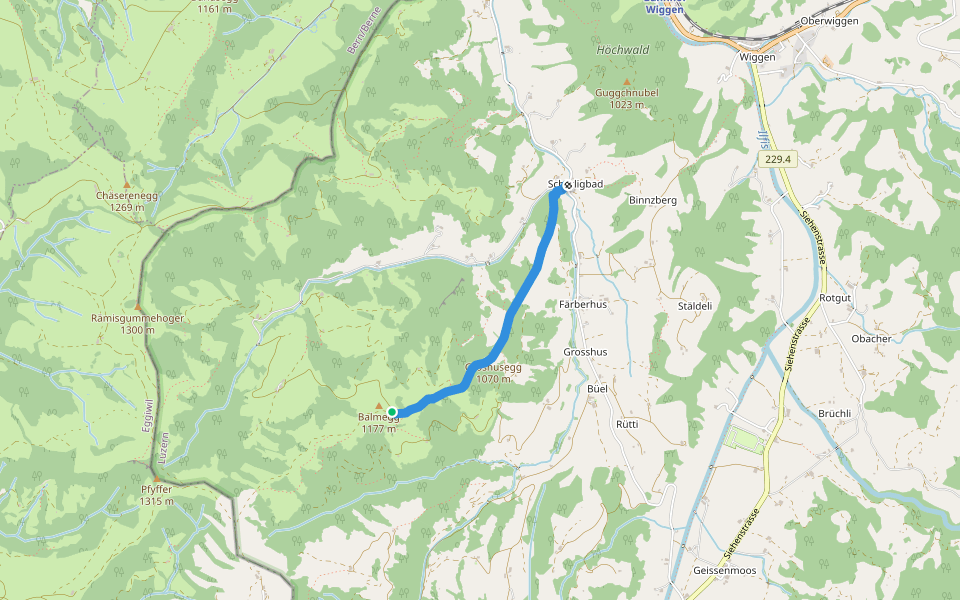 Balmegg - Schärligbad walking route map in Escholzmatt-Marbach