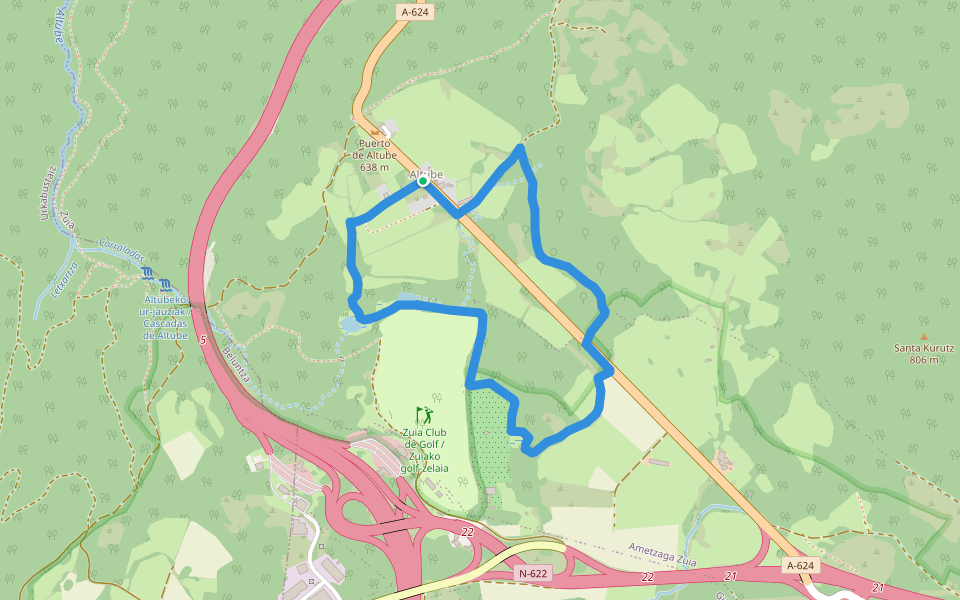 Altubeko hezegunea / Humedales de Altube walking route map in Altube