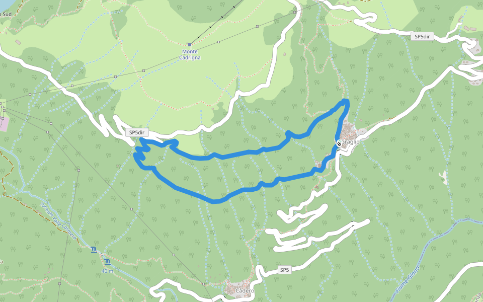 121F Giro Panoramico walking route map in Graglio