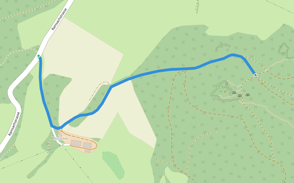 Rotacher - Winterhalde walking route map in Läufelfingen