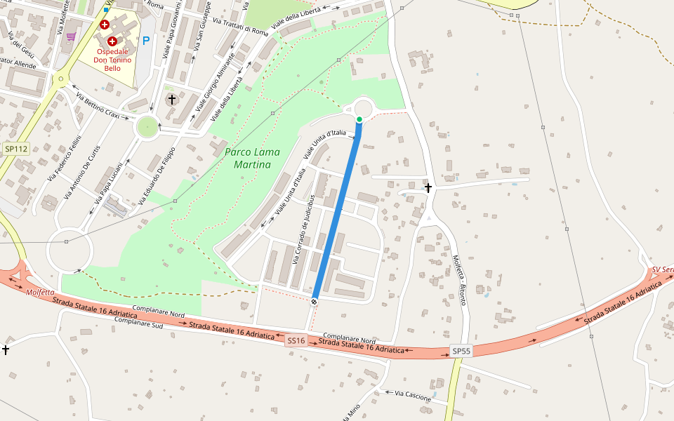 609_1 walking route map in Molfetta
