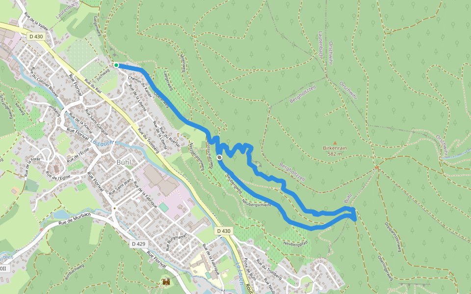 Circuit de Buhl Anneau rouge walking route map in Buhl