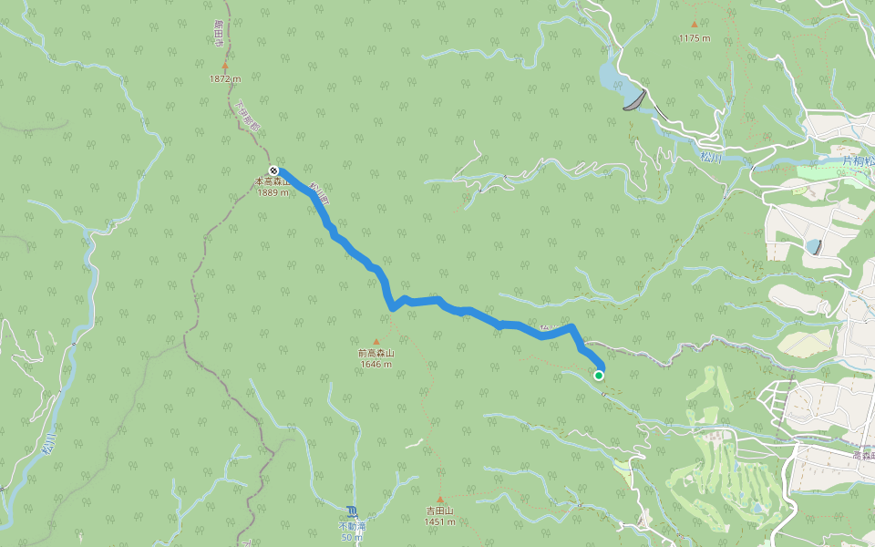 本高森山ルート walking route map in Takamori