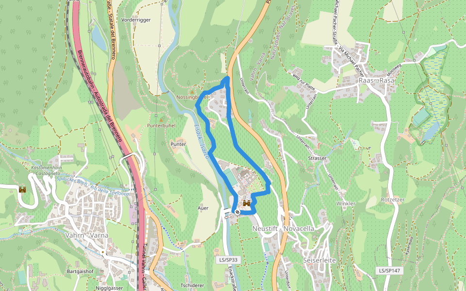 Herrnsteig walking route map in Novacella