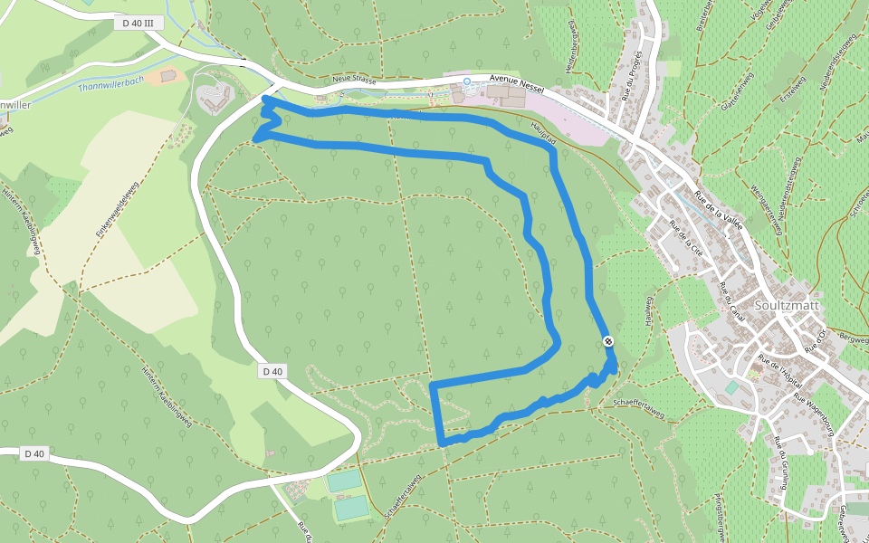 Circuit de Soultmatt Anneau bleu walking route map in Soultzmatt
