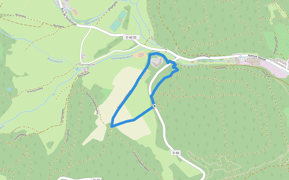Circuit Hagenmuehle Anneau rouge walking route map in Soultzmatt