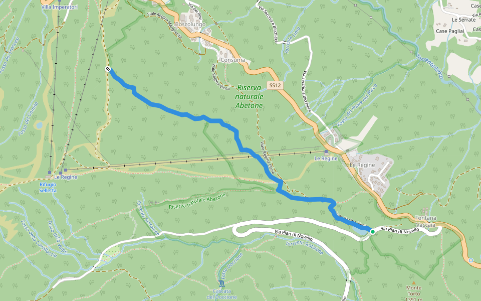 SP20 - Sentiero 00 walking route map in Cutigliano