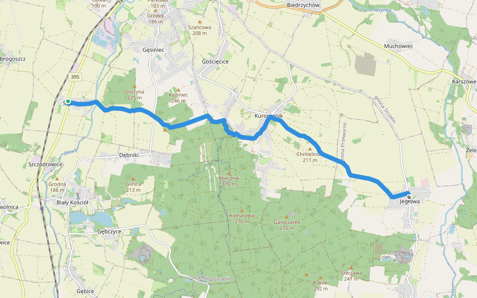 Strzegów – Jegłowa walking route map in Strzegów
