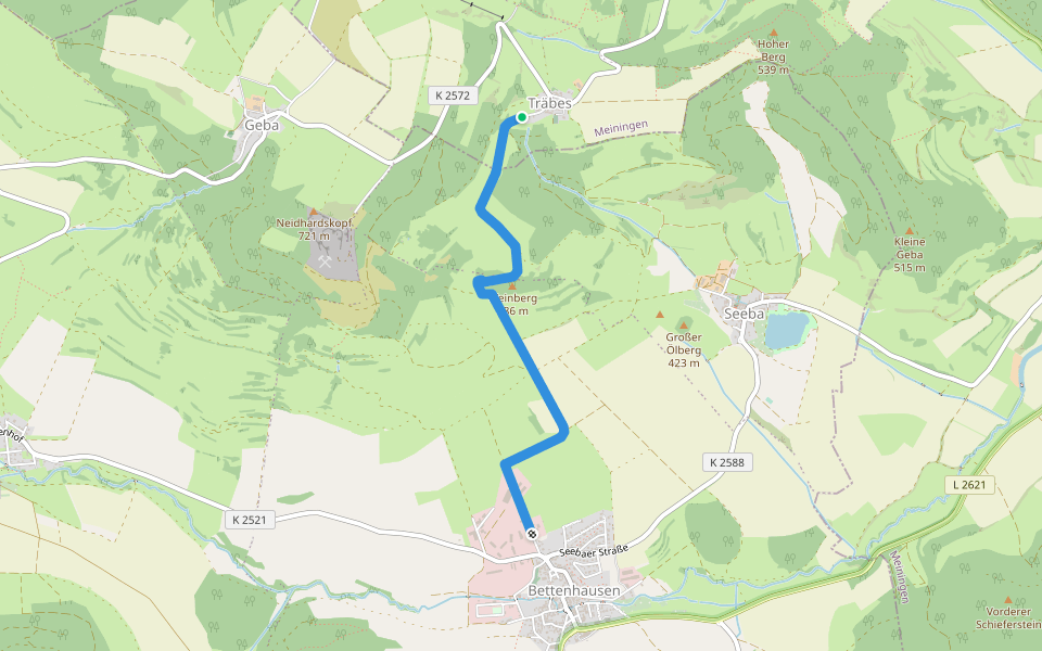 Lokaler Wanderweg - Träbes - Bettenhausen walking route map in Stepfershausen