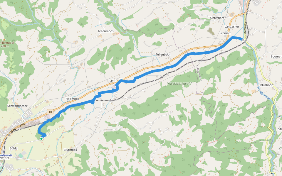 Büelwald - Ei walking route map in Escholzmatt-Marbach