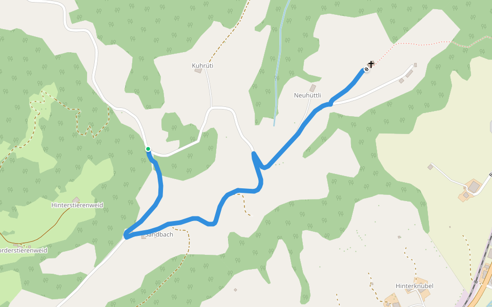 Sandbach - St.Anna walking route map in Escholzmatt-Marbach