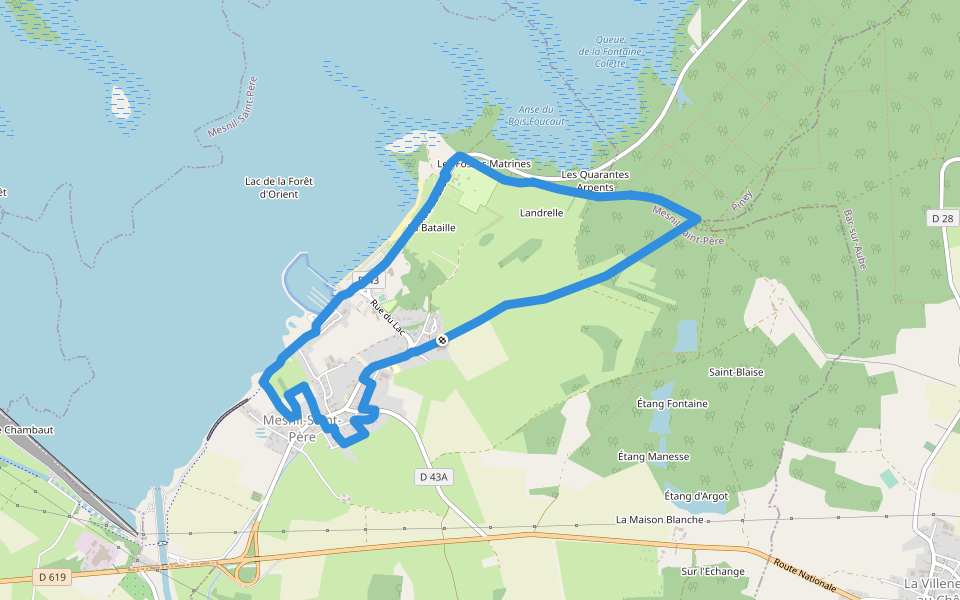 Circuit des Granges Aubaoises walking route map in Mesnil-Saint-Père