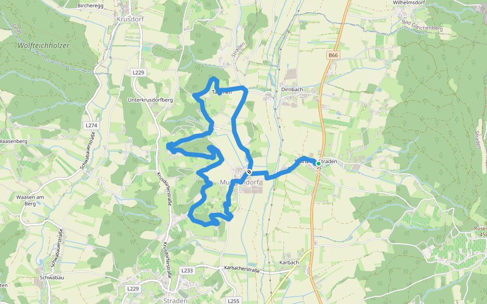 Weg der Kunst walking route map in Stainz bei Straden