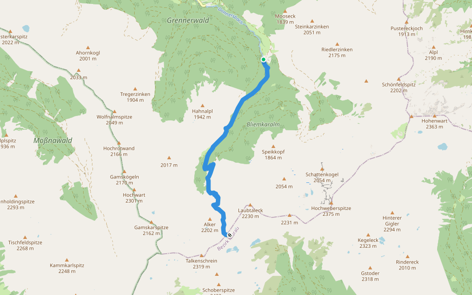 Wanderweg 935 walking route map in Donnersbachwald