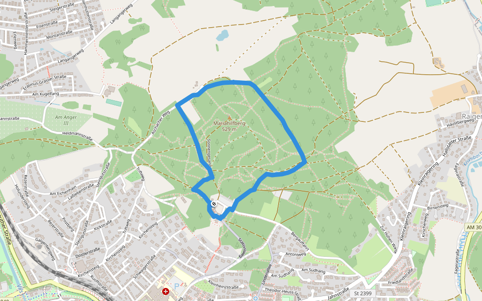 Erzweg, Tagestour Amberg walking route map in Amberg