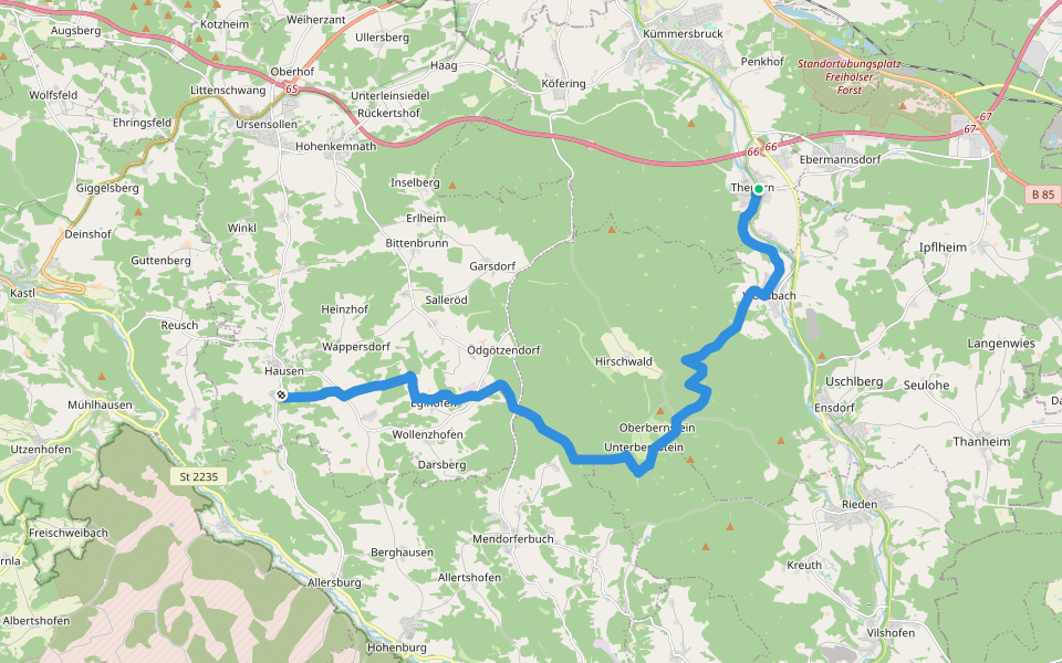 Erzweg, Etappe 10: Theuern - Heimhof walking route map in Kümmersbruck