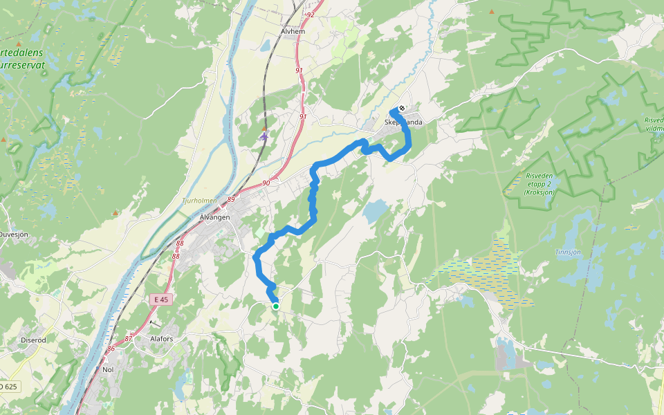 Pilgrimsleden: Starrkärr - Skepplanda walking route map in Starrkärr