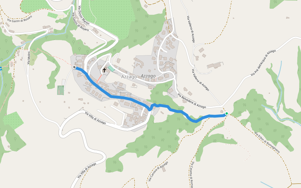 Grezzana - Bivio Monte Castello walking route map in Azzago