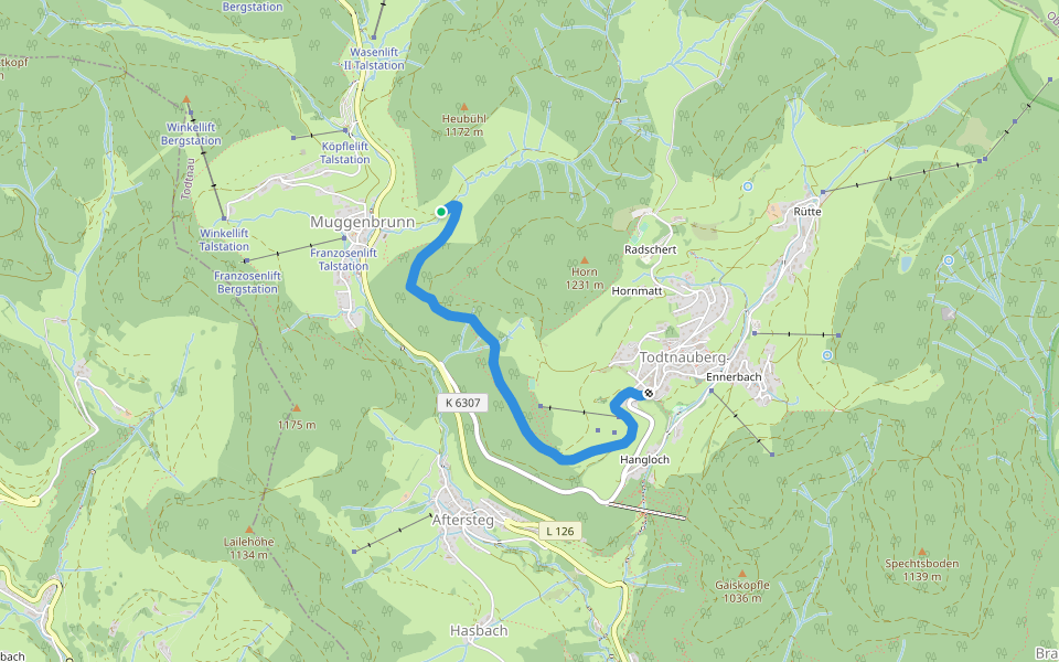 Holzschlagbachtal - Todtnauberg Sternen walking route map in Todtnau