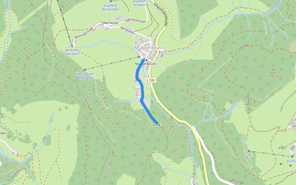 Läger - Muggenbrunn walking route map in Todtnau