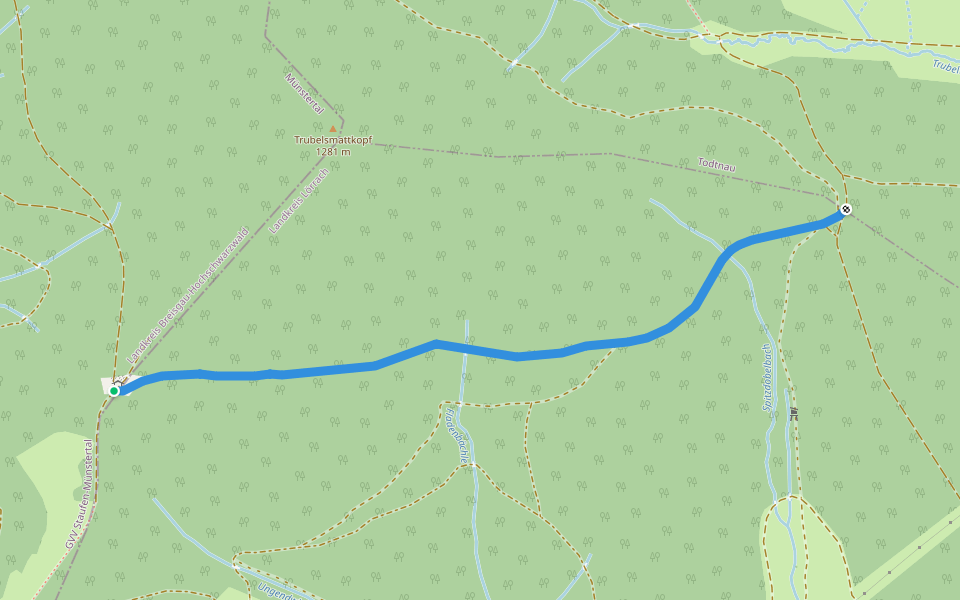 Auf den Böden - Wasserbüttenen walking route map in Münstertal/Schwarzwald