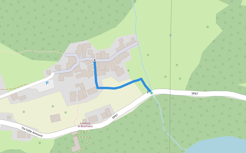 C00D - Variante C00 per Casa dei Conti walking route map in Boschetto-casa dei Conti