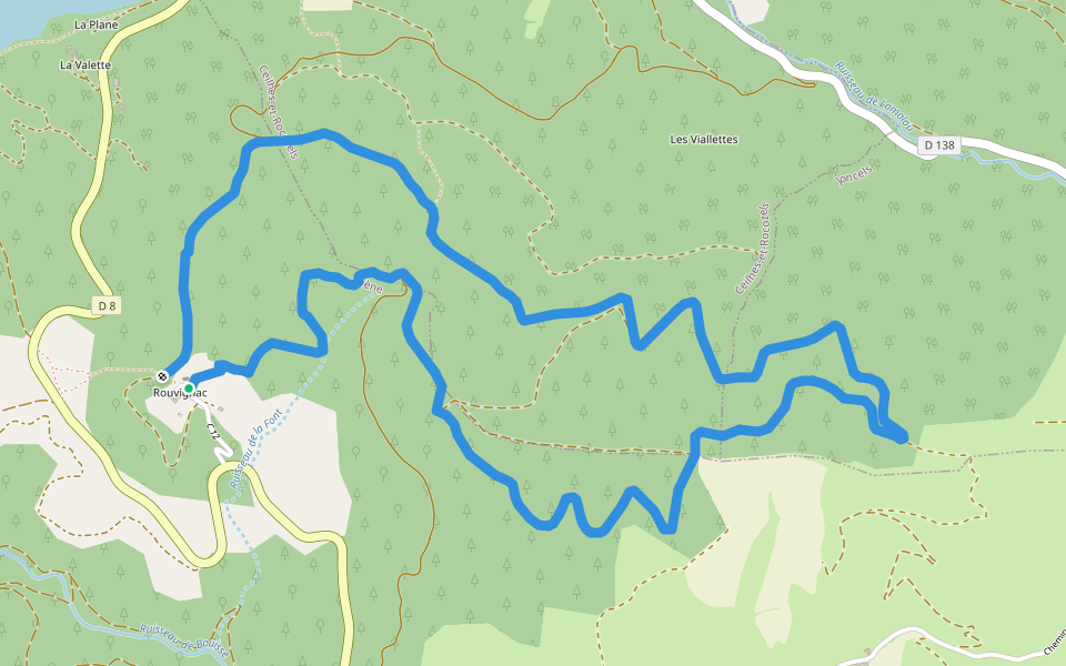 Mont Redon walking route map in Avène
