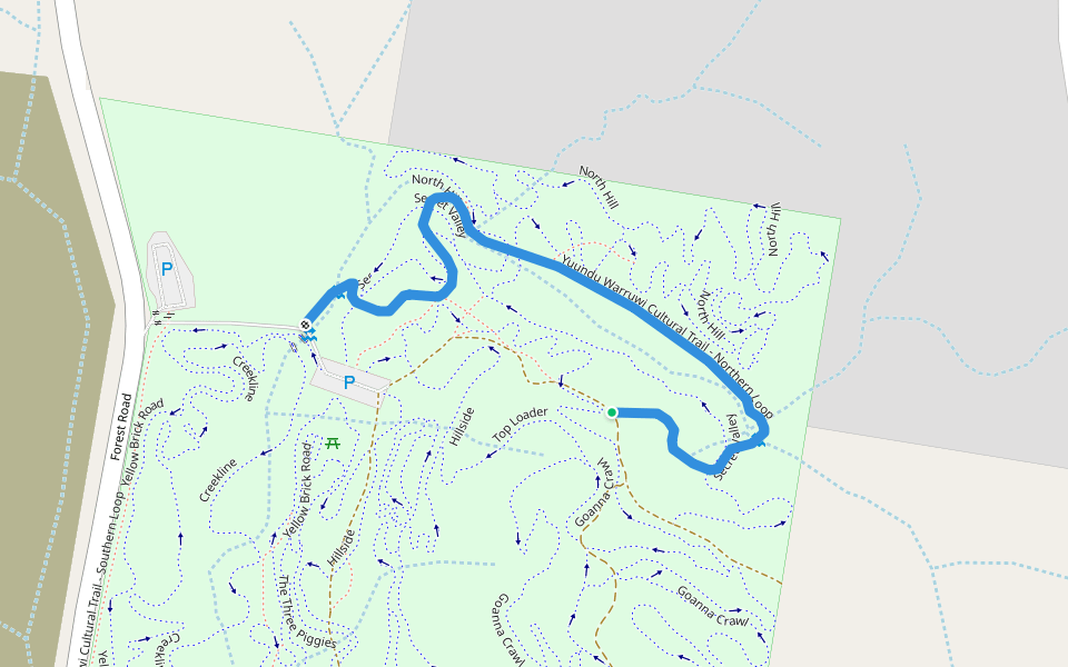 Yuundu Warruwi Cultural Trail - Northern Loop walking route map in North Tamworth