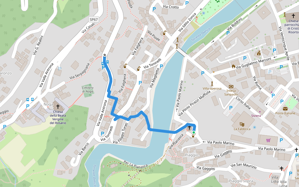 C03A - Chiesa del Piaggio - Falghera walking route map in Villadossola