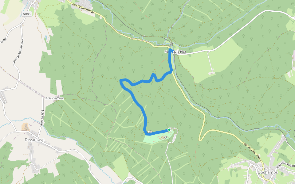 Liaison Parc Chlorophylle - Forge à la Plez walking route map in Manhay