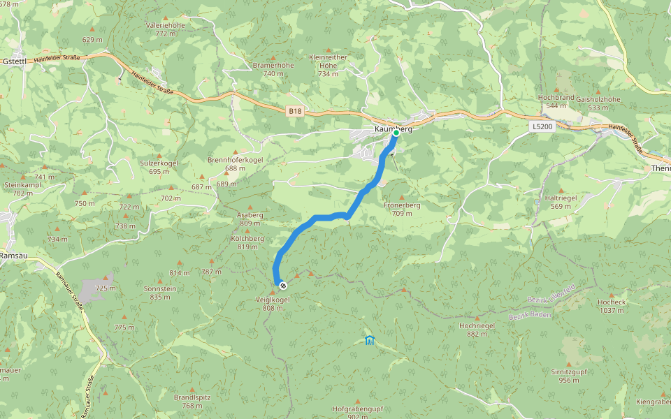 Kaumberg - Veiglkogel walking route map in Kaumberg