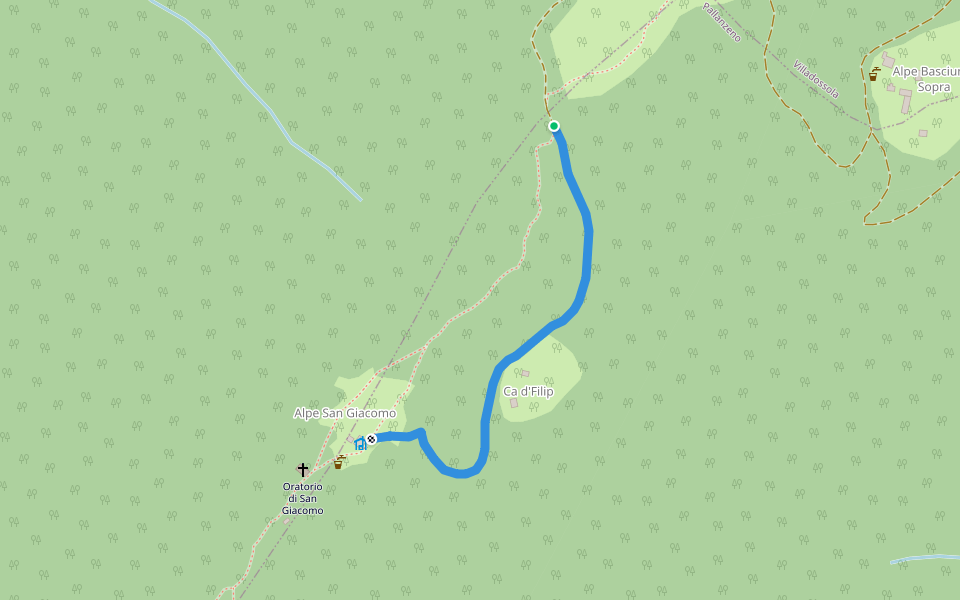 C05R - San Giacomo, variante Ca d' Filip walking route map in Pallanzeno