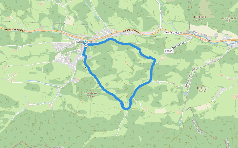 Hahnweg walking route map in Kaumberg