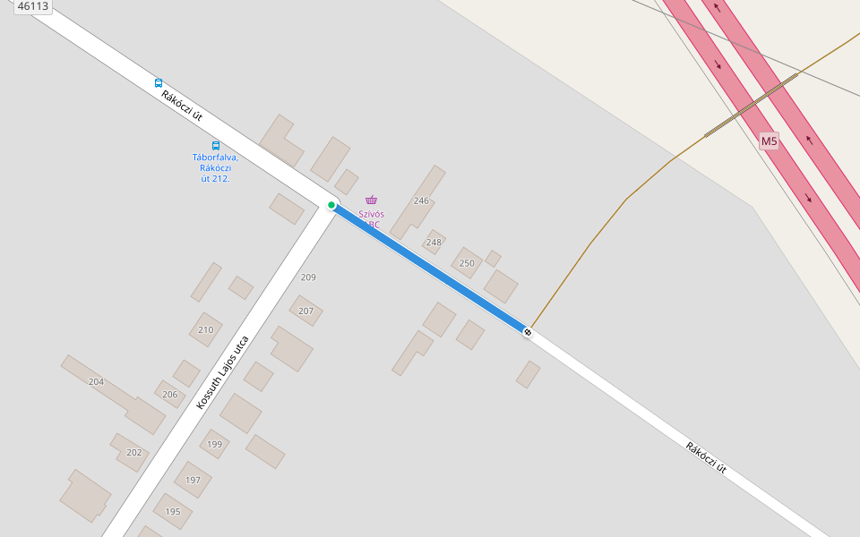 Km Máriaút walking route map in Táborfalva