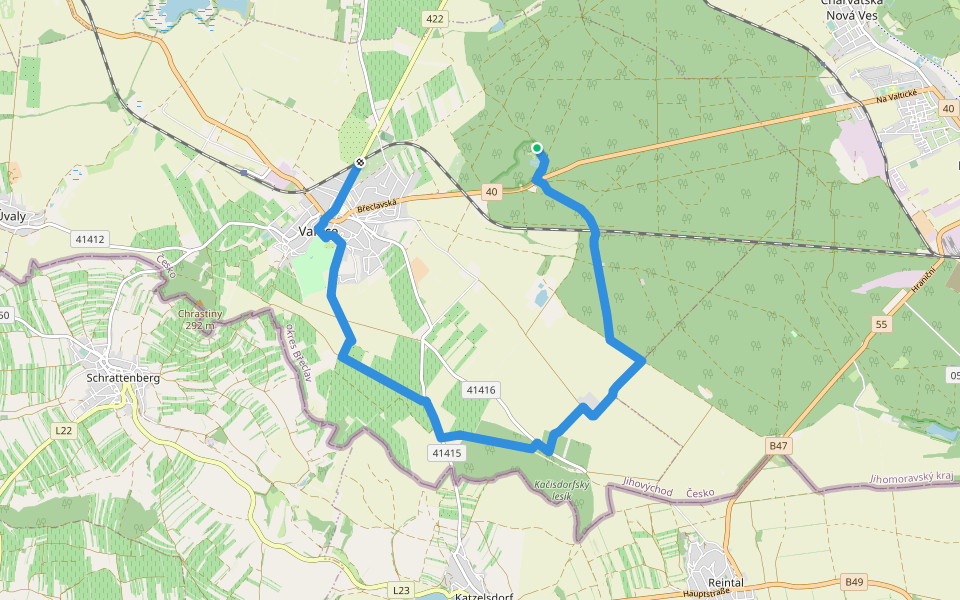 [M] Valtice - Rendezvous walking route map in Valtice