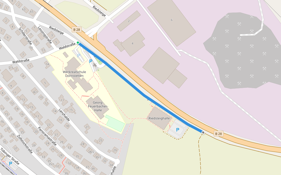 Dornstetten Schulzentrum - Hinter Sankt Wendel walking route map in Dornstetten
